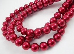 Glass Pearl Finish Round Large Big Beads Dark Deep Red For Handmade Jewerly Necklace Bracelet Beading Supplies Faux Pearls Top Quality C23 14MM