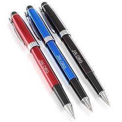 Jw.org Metal Clip Top Ball Point Black Ink Fine Tip Executive Pen With Insert Cover For Gifting Colors -3 Pcs- Red+blue+black