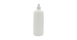 1L White Pet Round Bottle - Various Tops