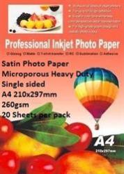 E-box Satin Photo Paper- Microporous Coated Heavy Duty- Single Sided A4 210X297MM-260GSM-20 Sheets Per Pack Retail Box Product Overviewthe E-box Satin Photo Paper- Microporous