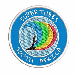 Supertubes South Africa Surfing Embroidered Premium Patch Diy Iron-on Or Sew-on Decorative Badge Emblem Vacation Souvenir Travel Gear Clothes Appliques