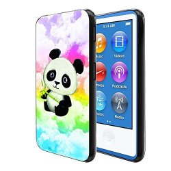 Fincibo Case Compatible With Apple Ipod Nano 7 7TH Generation Flexible Tpu Soft Gel Skin Protector Cover Case For Ipod Nano 7 - Baby Panda On Cloud