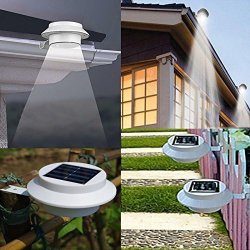 New Outdoor Solar Powered LED Wall Path Landscape Mount Garden Fence Light Lamp