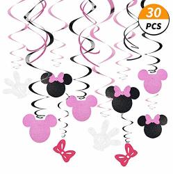 Ct 30 Minnie Hanging Swirl Decorations Ceiling Streamers For