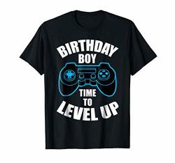 Birthday Boy Time To Level Up Funny Bday Loading Gaming Tee
