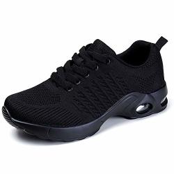 Women's Athletic Running Sneakers Air Fitness Sport Workout Gym Tennis Walking Shoes Black 7