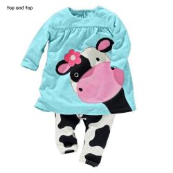 Top And Top Baby Girls Set - Sky Blue 6M