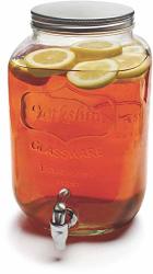 Circleware 69307 Sun Tea Mason Jar Glass Beverage Dispenser With Metal Lid Glassware Water Juice Beer Wine Liquor Kombucha Iced Punch & Best Selling Drinks 2 Gallon Clear