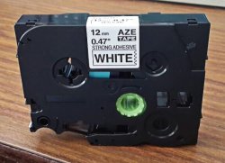 In Stock Black On White AZE-S231 Compatible Brother Strong Laminated 12MMX8M Label Tape Cartridge