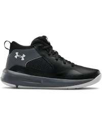 Grade School Ua Lockdown 5 Basketball Shoes - Black Pitch Gray Halo Gray 3.5