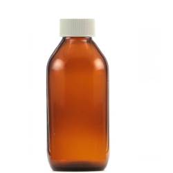 100ML Amber Glass Generic Bottle With Screw Cap - White 28 410