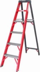 FGS6-ALL Industrial Full Fibreglass A-frame Step Ladder 1.8M 6 Steps