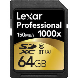 Lexar 64GB Professional 1000x UHS-ii SDXCc Memory Card Class 10 Uhs Speed Class 3