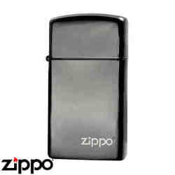 Zippo Wind-proof - Genuine - Slim Ebony - Includes 6 Spare Flints And 1 Spare Wick