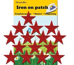A-160 Iron On PATCHES15 Red Star Patches Applique Embroidered Sew Iron On Patch