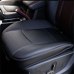 Mehoca Car Seat Cover Luxury Durable Pu Leather Edge Wrapping Auto Car Seat Protector Car Front Seat Cushion 1PCS Black