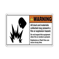 Dust And Materials Collected Present Fire explo?sion Hazard Label Vinyl Decal Sticker Kit Osha Safety Label Compliance Signs 8
