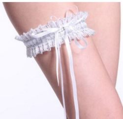 Bridal White Wedding Bride's Lace Garter - Also Available In Blue