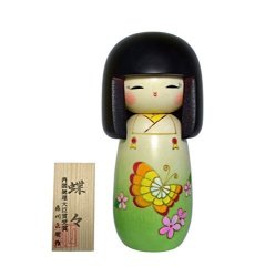 Usaburo Japanese Kokeshi Doll, Akiko's Purple Kimono