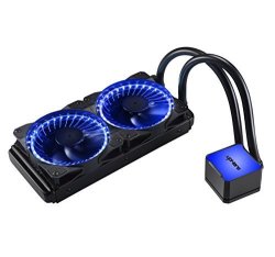 Uphere Technology All-in-one High Performance Water Liquid Cpu Cooler With Dual Adjustable 240MM Pwm Fan Blue LED AM4 Compatible