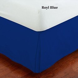 Mk Collection King Size 100% Finest Quality Long Staple Brushed Microfiber Comfortable Pleated Bed-skirt Solid Royal Blue New