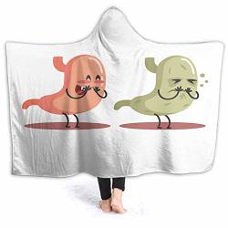 Prunushome Wearable Blanket Stomach Hu Internal Org Vs Un Medical Atomi Cartoon Character Cozy Blanket Fleece Blanket For Boys Men 50W By 40H Inches