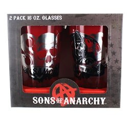 Funky Just Soa Sons Of Anarchy 2PK Red Fade Pint Glasses