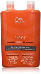 Wella Enrich Shampoo & Conditioner Fine To Normal Hair Liter Duo 33.8 Oz
