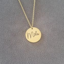 Mila Personalized Disc Necklace Gold Stainless Steel Ready In 3 Days - Rose Gold