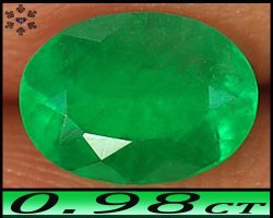 0.98ct Medium Deep Green Emerald Si - Natural Unheated Columbia Mixed Oval