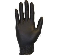 BLACK Nitrile Exam Gloves - Medical Grade Disposable Powder Free Latex Rubber Free Heavy Duty Textured Non Sterile Work Medical Food Safe Cleaning Whole