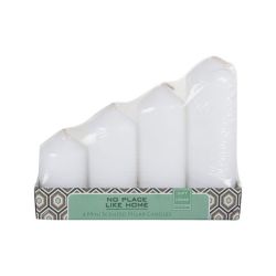 Pillar Candle Set - White - Various Sizes - 4 Pieces - 5 Pack
