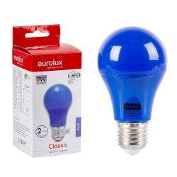 Eurolux LED Coloured A60 Globe E27 7W Blue