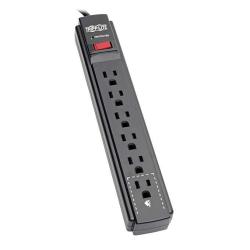 Tripp Lite 6 Outlet Surge Protector Power Strip Extra Long Cord 15FT Black 20 000 Insurance TLP615B