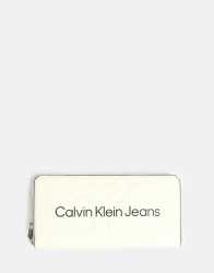 Calvin Klein Sculpted Mono Zip Light Yellow Wallet - One Size Fits All Yellow