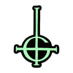 Grucifix Cross Symbol Ghost Bc Heavy Metal Doom Hard Rock Band Embroidered Patch Iron On 3.5" X 4.9" Glow In The Dark