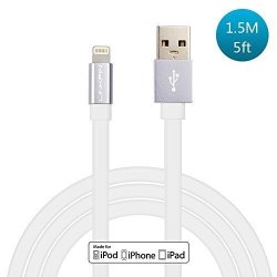 Linkpin Apple Mfi Certified 8PIN USB Lightning To Sync Charger Flat Cable 5 FEET 1.5M - Grey