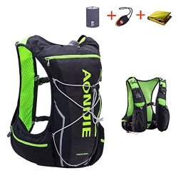 Triwonder Hydration Pack Backpack 10L Deluxe Running Race Hydration Vest Outdoors Mochilas For Marathon Running Cycling Hiking Black&green - Only Vest M-l
