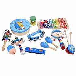 Kids Musical Instruments Educational Toy Jchen?ship From Us? Wood Musical Instruments For Kids Children Child Wooden Music Shakers Percussion Instruments Tambourine Birthday Gifts Present