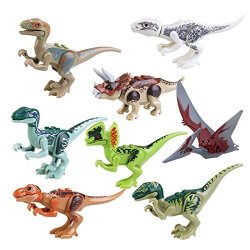 Sodial R Jurassic Building Blocks Park Dinosaur Toys Jurassic World Dinosaur Toys - 8PCS