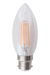 Bright Star Lighting - 4-5 Watt B22 Candle Fillament Dimmable LED In Cool White