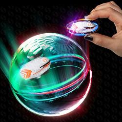 Usa Toyz Micro Racer MINI Toy Cars - Whipz Pocket Racer Light Up Toys With Keychain And Stunt Car Ball Micro LED Spinners Cars