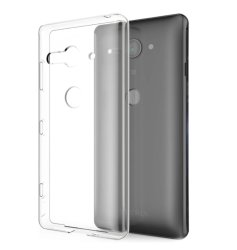 Sony Xperia XZ2 Compact Slim Fit Soft Gel Case Clear And Tempered Glass Screen Protector