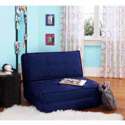 Flip Chair Convertible Sleeper Dorm Bed Couch Lounger Sofa In Blue Sapphire