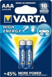 Varta High Energy 2x AAA Size Alkaline Batteries