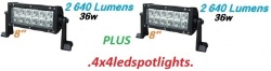 Pair Of 2 X 36w Double Row Cree T6 Led Bar Spotlight Free Delivery