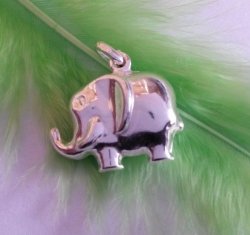 Genuine Sterling Silver Elephant Pendant charm