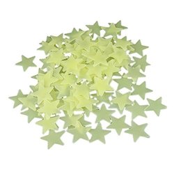 Cn 100 Pcs 3D Stars Glow In Dark Fluorescent Plastic Stars Wall Sticker Kids Room Party Bedroom Home Decoration