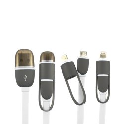 2-in-1 Lightning & Micro Usb Cable Sync Data & Cable Charging Cord For Iphone And Android Phone