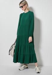 Superbalist Long Sleeve Tiered Dress - Forest Green